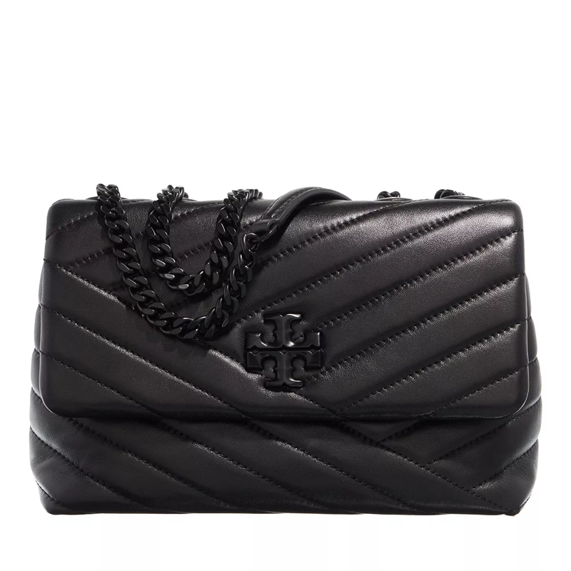 Tory Burch Schultertasche Kira Chevron Powder Coated Small Convertible Shoul Black / Silver