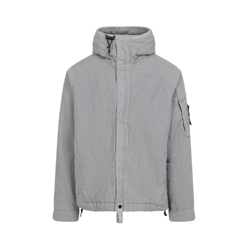 Stone Island Doudoune Lightweight Grey Jacket With Textured Fabric Grey