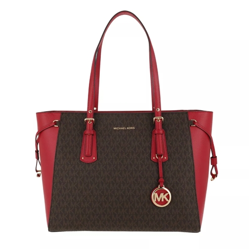 MICHAEL Michael Kors Voyager Medium Mf Tz Tote Brown/Bright Red Fourre-tout
