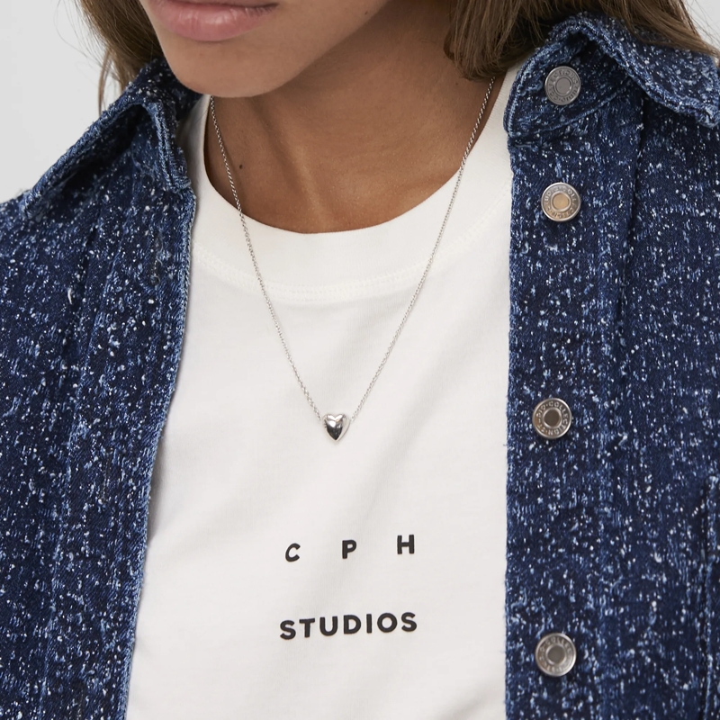 Copenhagen Mittellange Halskette Edelstahl Balloon Hearts silber(Image 2)