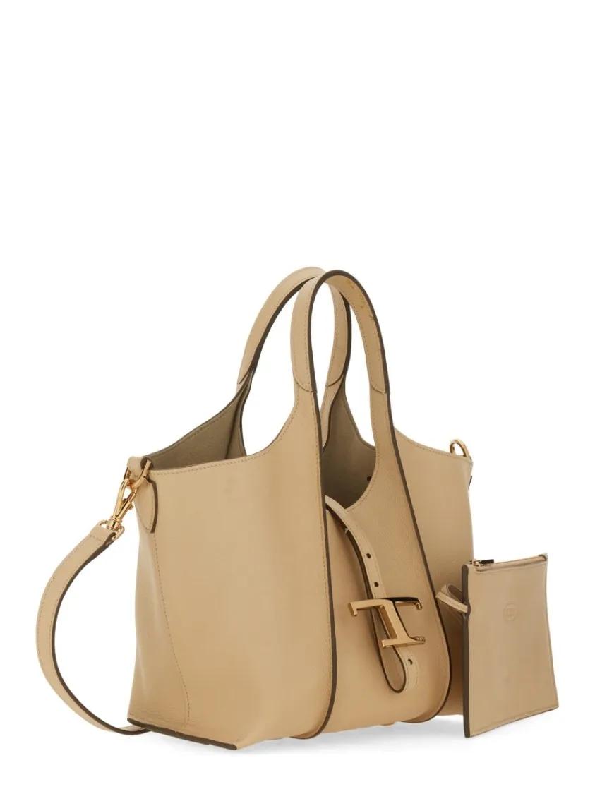 TOD'S Shoppers & Totes Timeless Mini Shopping Bag in beige