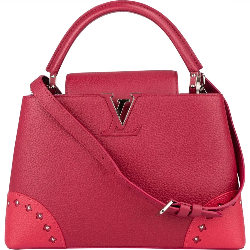 Louis Vuitton Schultertasche Louis Vuitton Limited Pink Taurillon Capucines MM  rose