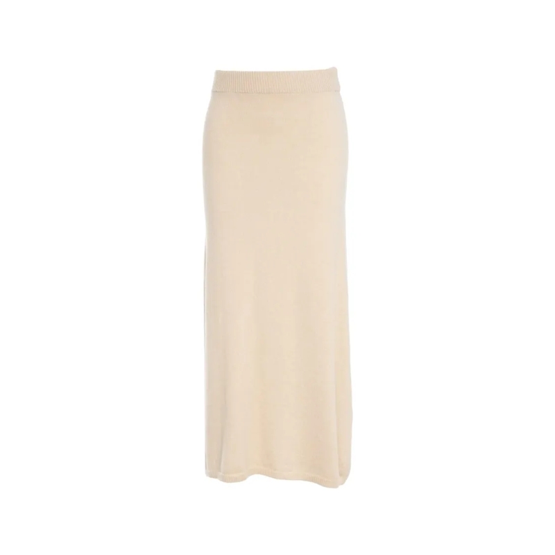 Peuterey Midirok Midi-Length Ribbed Waistband Skirt In 100% Wool Neutrals