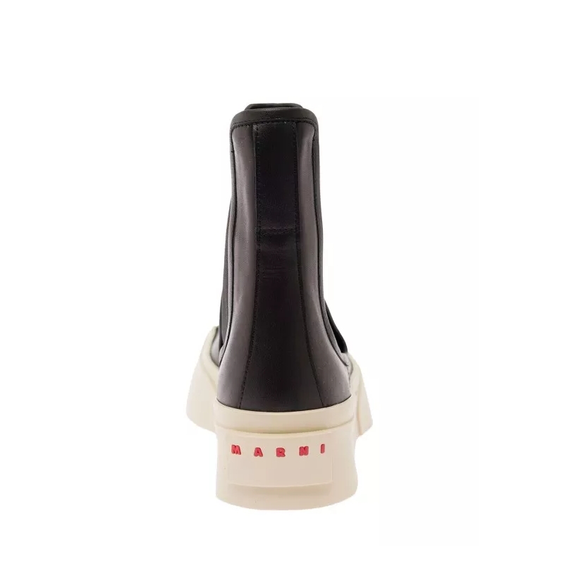 Marni Stiefel Black Chelsea Boots With Logo Patch In Leather Black(Image 15)