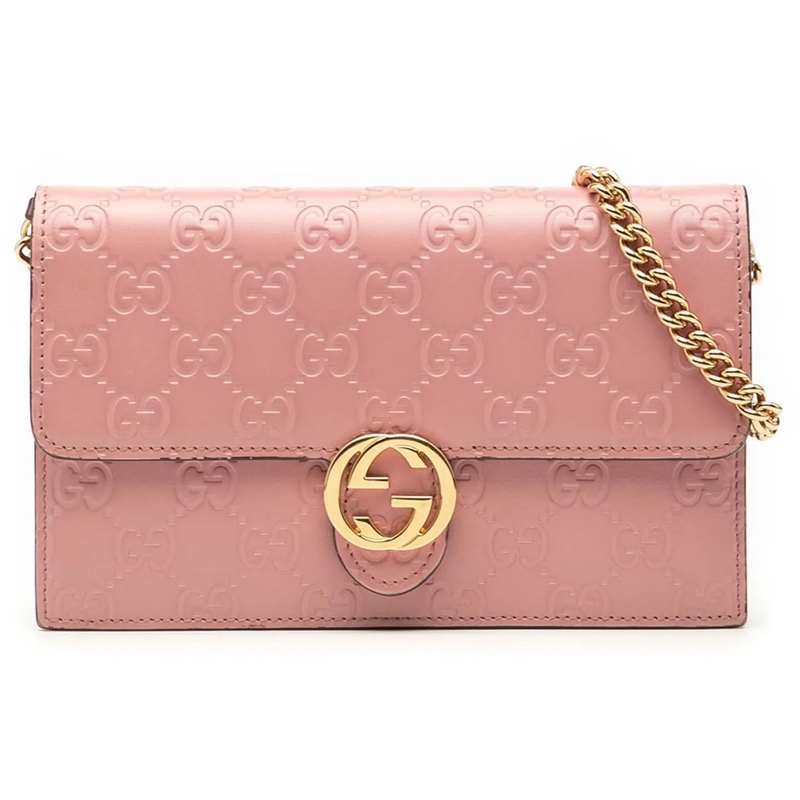 Gucci Schultertasche Guccissima Icon Wallet On Chain rose
