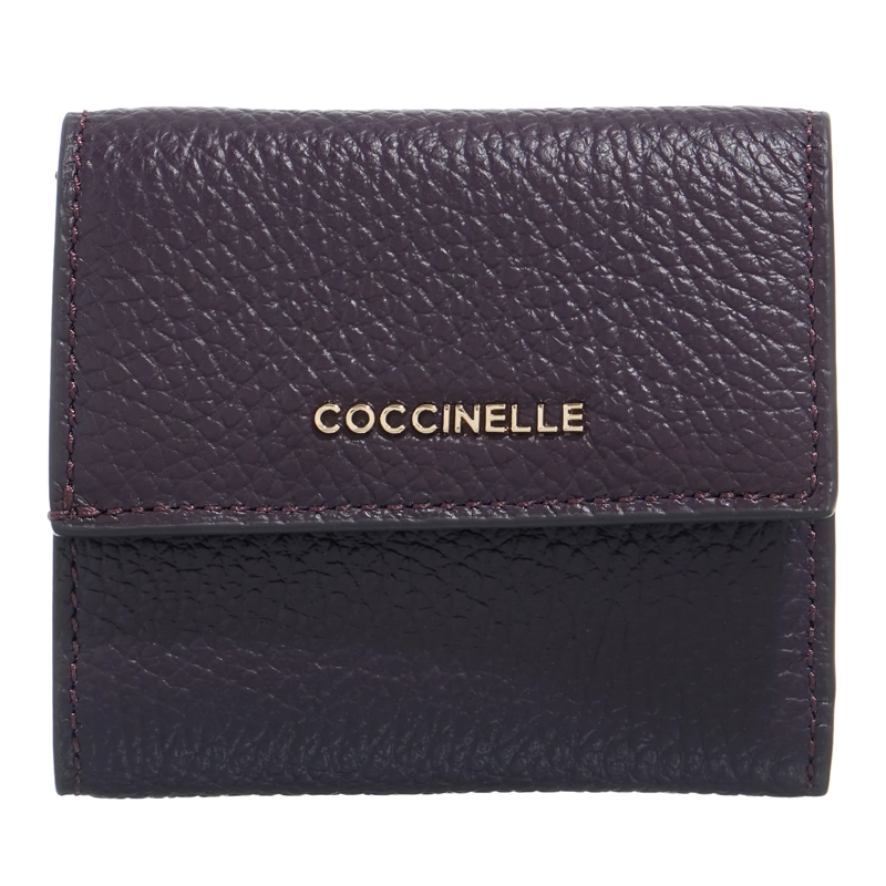 Coccinelle Tri-Fold-Portemonnaie Metallic Soft Prune