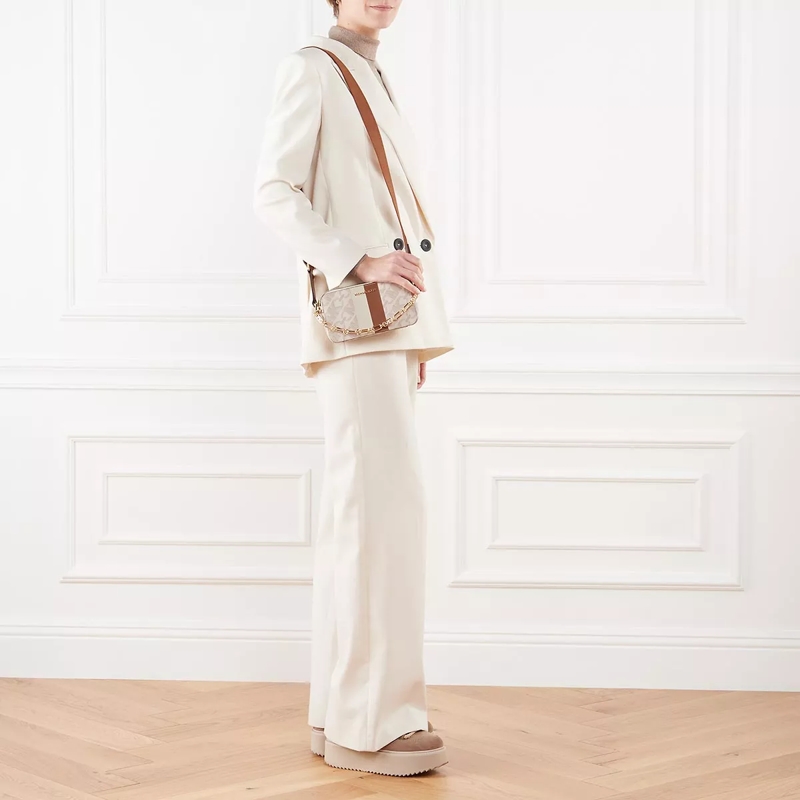 MICHAEL Michael Kors Crossbody Bag Jet Set Small Double Zip Camra Chain Xbody Vanilla/Lugg(Image 3)