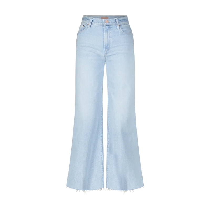 Mother Freizeithose Flared Jeans The Twister Ankle Fray Hellblau