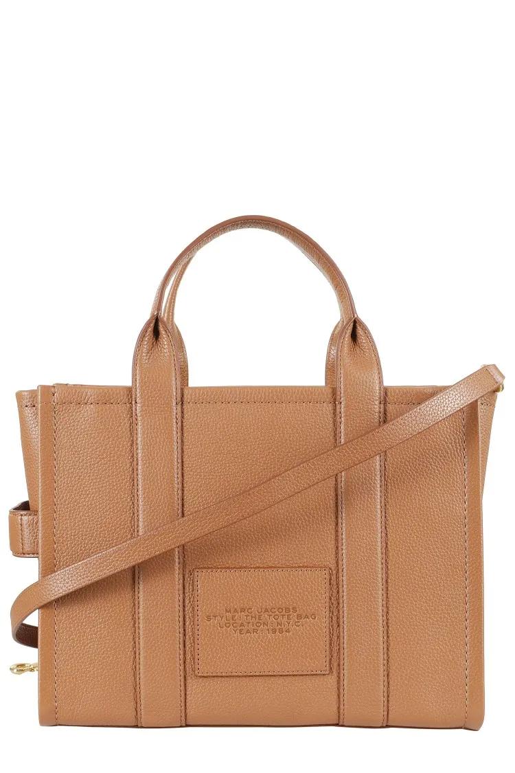 Marc Jacobs Shoppers & Totes Structured Leather Medium Tote With Adjustable Str in bruin
