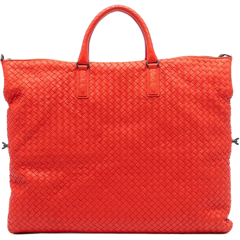 Bottega Veneta Weekender Maxi Nappa Intrecciato Convertible Tote rot