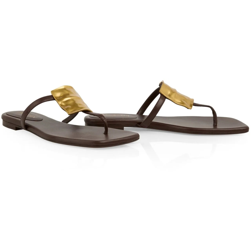 Marc Cain Sandalen Marccain Leather Toe Thongs With Decoration Teensl braun(Image 2)