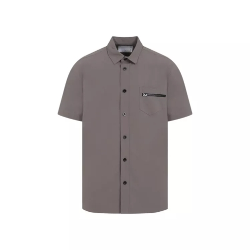 Sacai Taupe Matte Taffeta Shirt Grey 