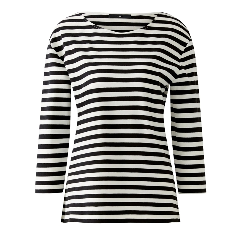 Oui 3/4-Arm-Shirt T-Shirt SOLEILA schwarz