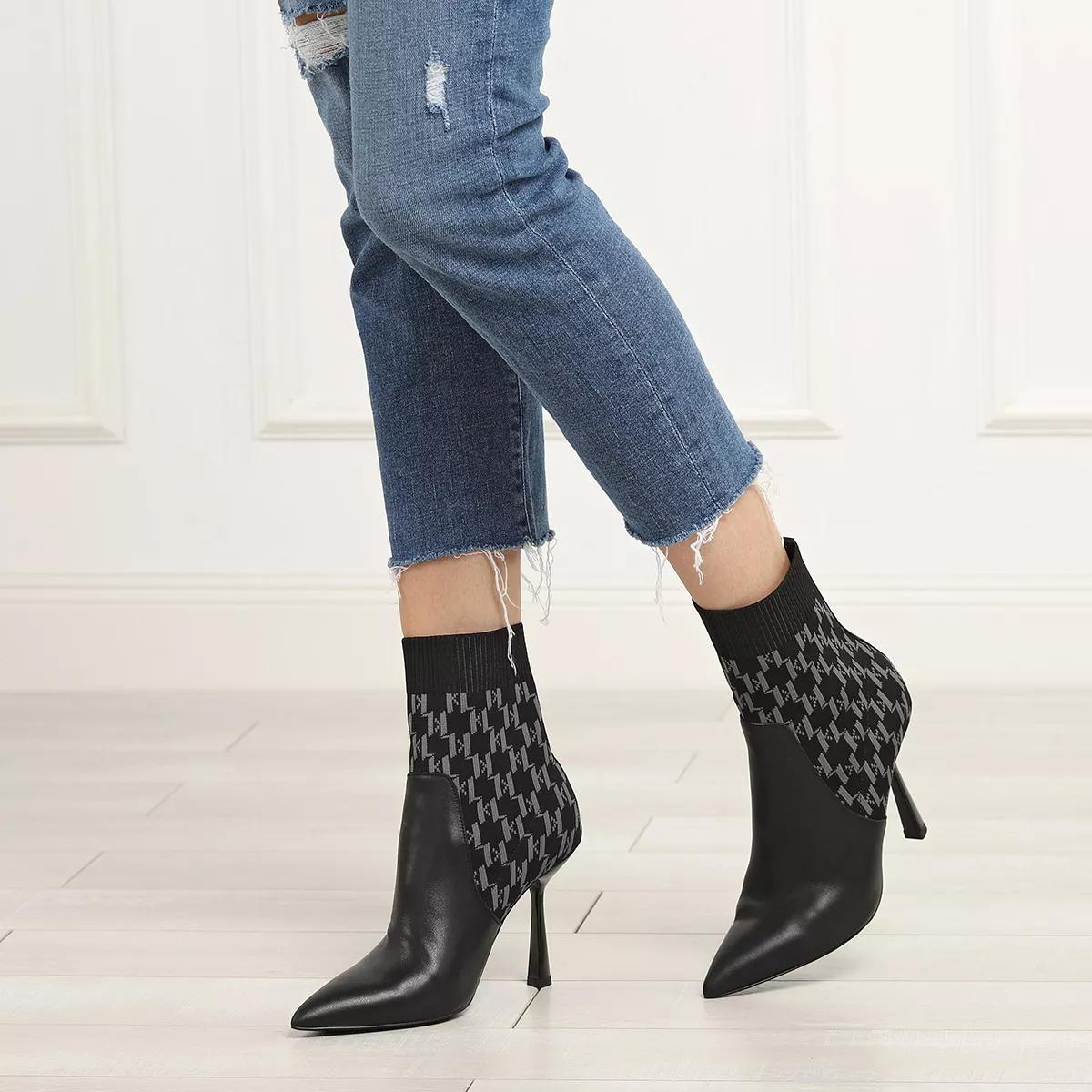 Karl Lagerfeld Pandara Monogram Knit Ankle Black Knit Textile 