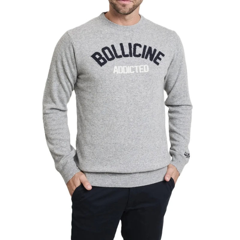 Mc2 Saint Barth Trui Light Grey Crewneck Sweater Grey