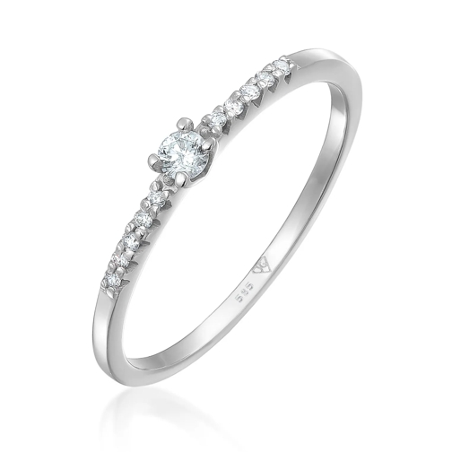 Elli Ring Diamant Verlobung Hochzeit (0.11 ct) 585 Weiß weiss Diamantring