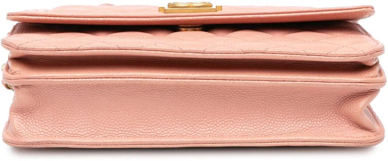 Thumbnail - Chanel Hobo Bags - Quilted Caviar Square Boy Wallet On Chain - Gr. unisize - in Gold - für Damen