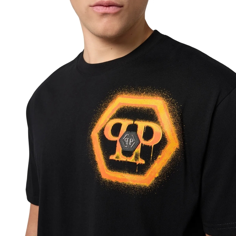 Philipp Plein T-Shirt Round Neck T-Shirt Spray Hexagon schwarz(Image 2)