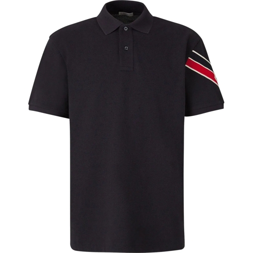 Moncler T-Shirts Polo Piqu� Logo blau