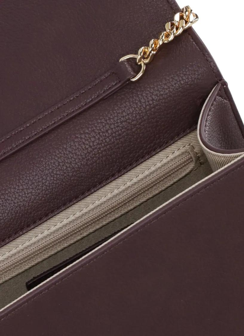 Thumbnail - Elisabetta Franchi Hobo Bags - Pebbled Bordeaux Shoulder Bag - Gr. unisize - in Grau - für Damen