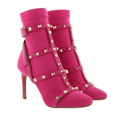 Valentino Garavani Rockstud Booties Pink Ankle Boot