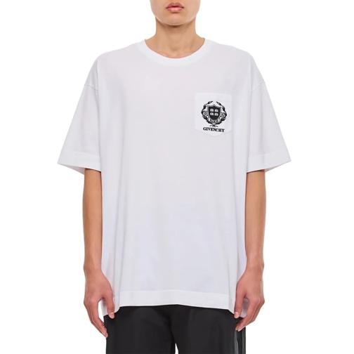 Givenchy T-Shirts Casual Short Sleeve Front Pocket Base White