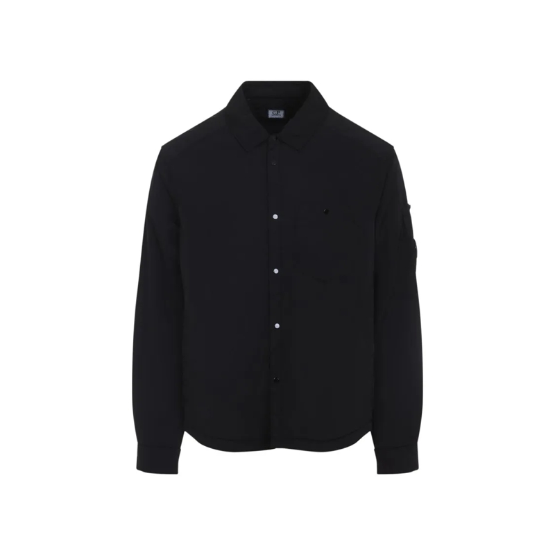 CP Company  Chrome-R Padded Black Polyamide Overshirt Black