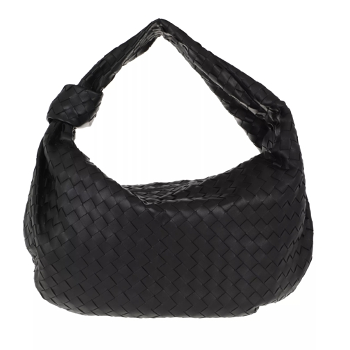 Bottega Veneta Medium Jodie Rounded Hobo Bag Intrecciato Leather Black Hobo Bag