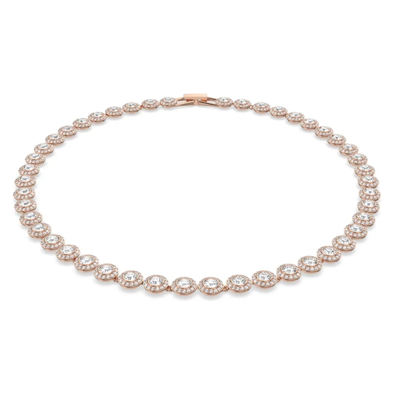 Swarovski Collier moyen Angelic Round cut gold-tone plated Rose Gold