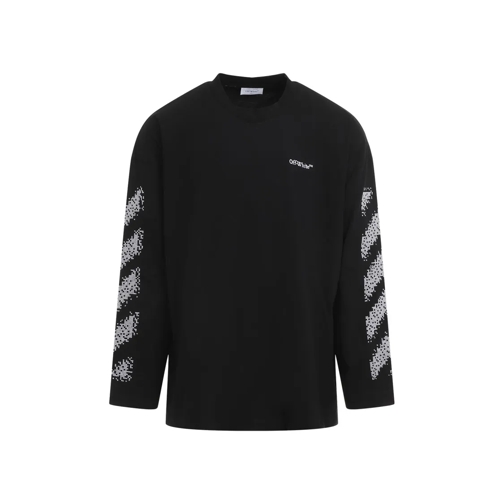 Off-White Langärmelige Oberteile Pixel Diag T-Shirt Black