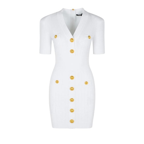 Balmain Mini Jurken White Viscose Blend Dress White