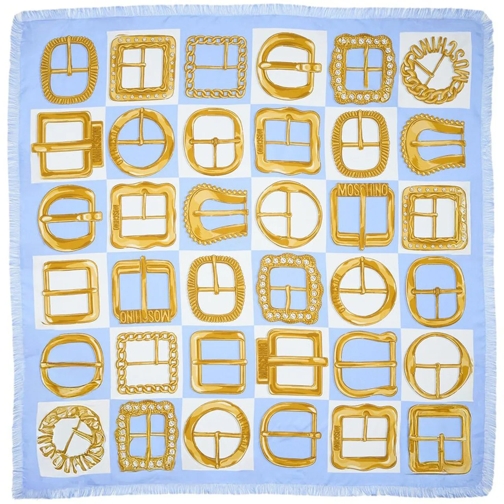 Moschino Écharpe en laine Silk scarf with print blau (Image 2)