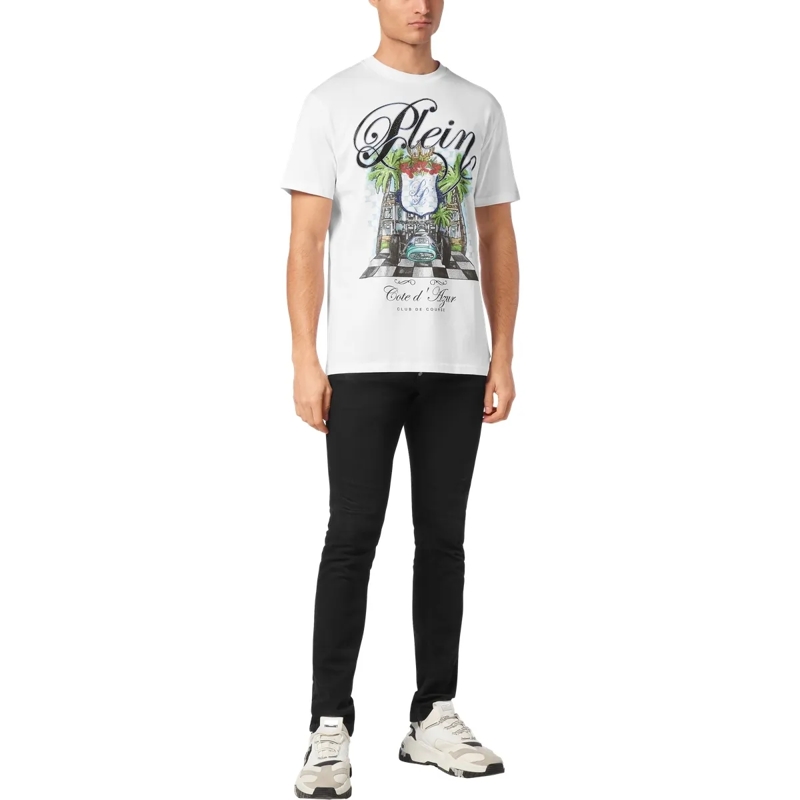 Philipp Plein T-Shirt T-Shirt Rundhalsausschnitt Mit Schmucksteinen weiss(Image 4)