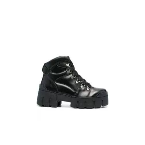 Isabel Marant Lace-Up Leather Boots Black Schnürstiefel