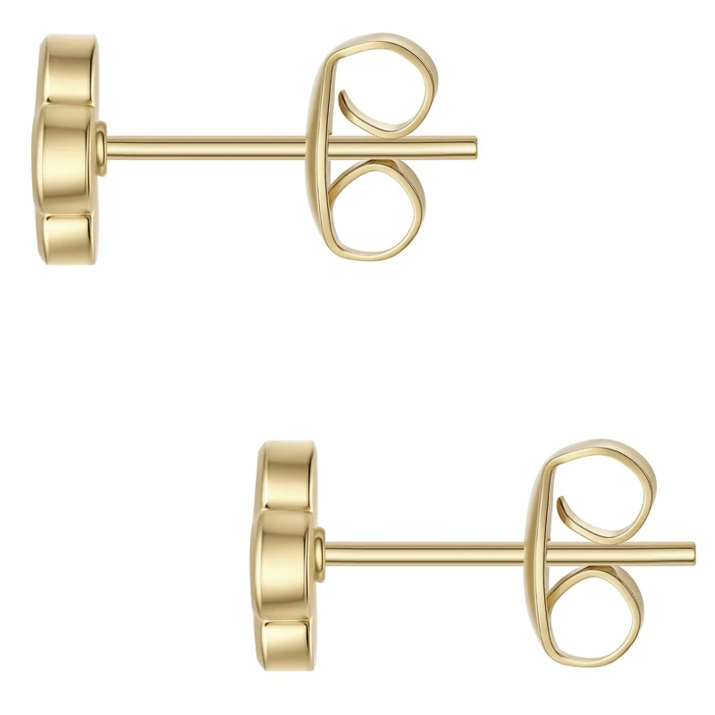 Glanzstücke München Ohrstecker Edelstahl Ohrstecker Achat Kleeblatt gold(Image 3)