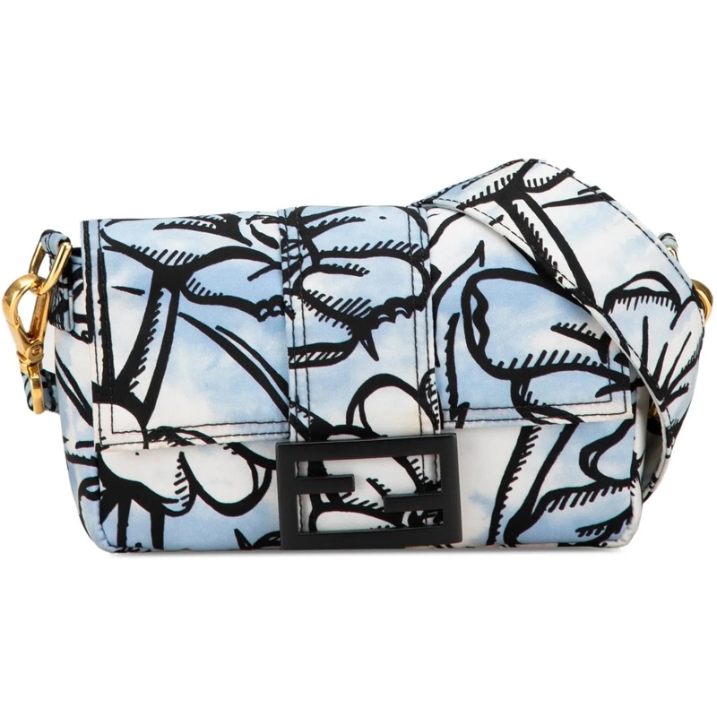 Fendi Schultertasche Joshua Vides Mini Nylon Convertible Baguette Cross blau