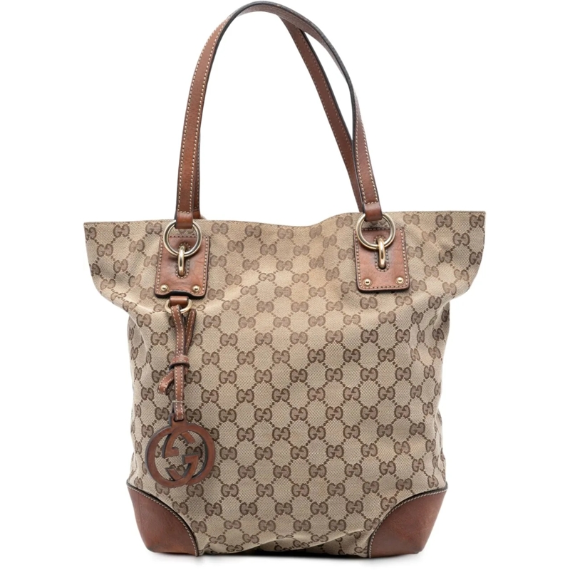 Gucci Shopper Medium GG Canvas GG Charm Tote braun