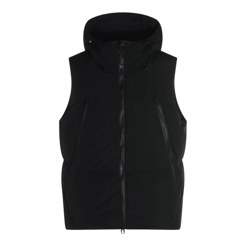 JG1 Doudoune Padded Black Vest With High Collar Black