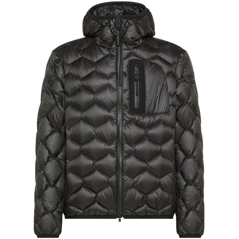 Peuterey Doudoune Geometric Quilted Down Jacket With Heat-Sealed Zip Black