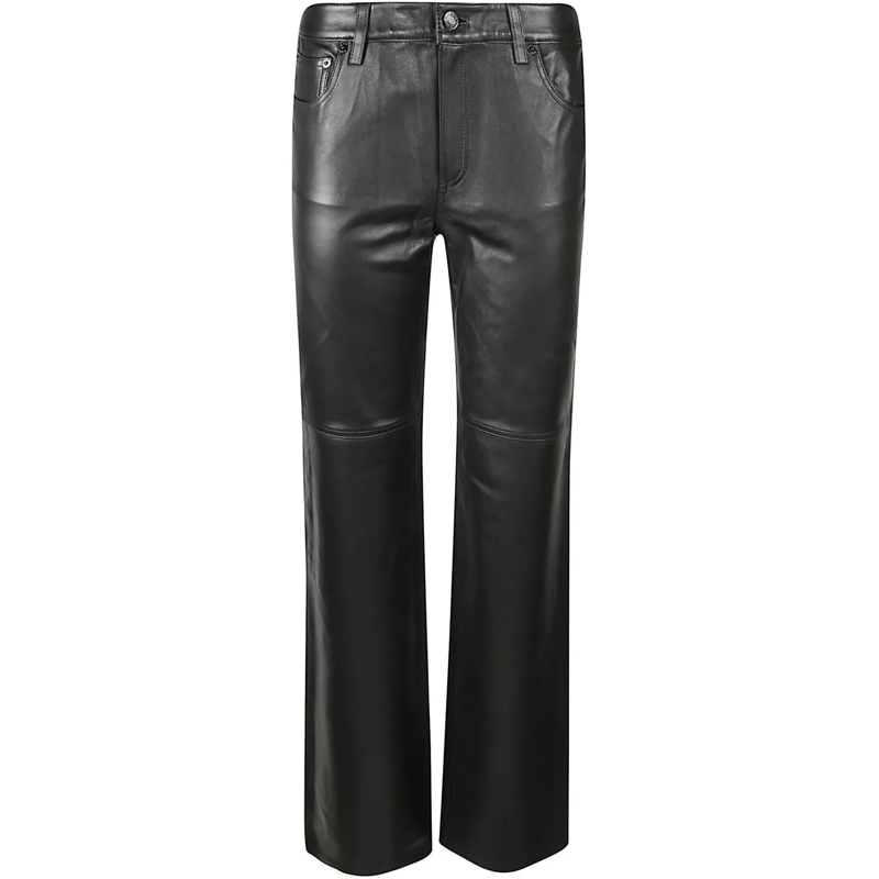MICHAEL Michael Kors  Straight Leg Leather Pant Black schwarz
