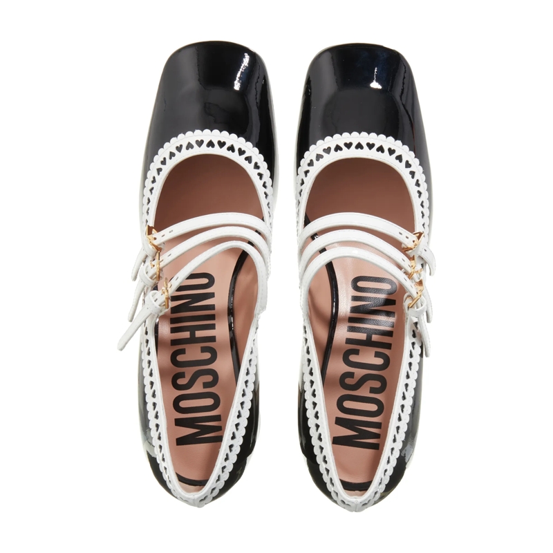 Moschino High Heels Hearted Brogue Nero/Bianco(Image 4)