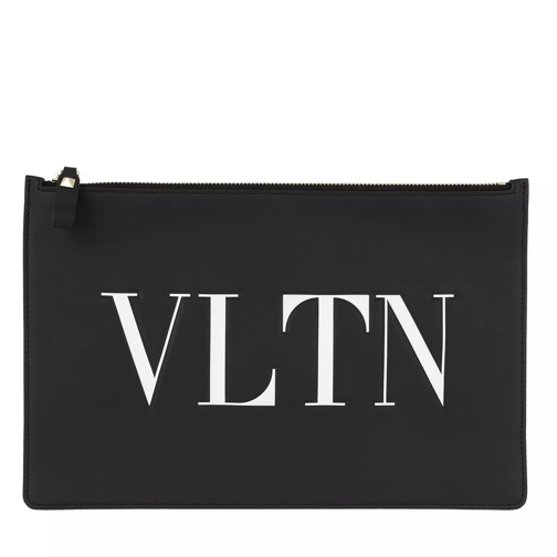Valentino Garavani VLTN Pouchette Leather Black/White Pochette-väska