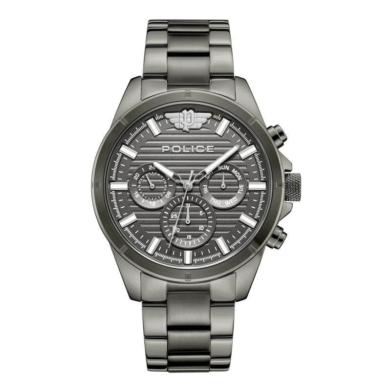 Police Automatikuhr Quarzuhr Malawi dunkel-grau