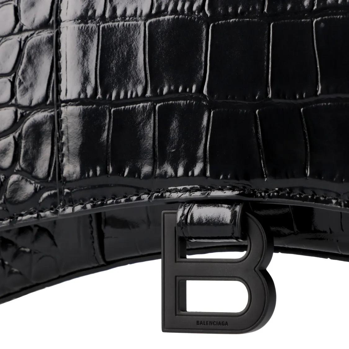 Balenciaga Hobo bags Hourglass Wallet On Chain Crocodile Embossed in zwart