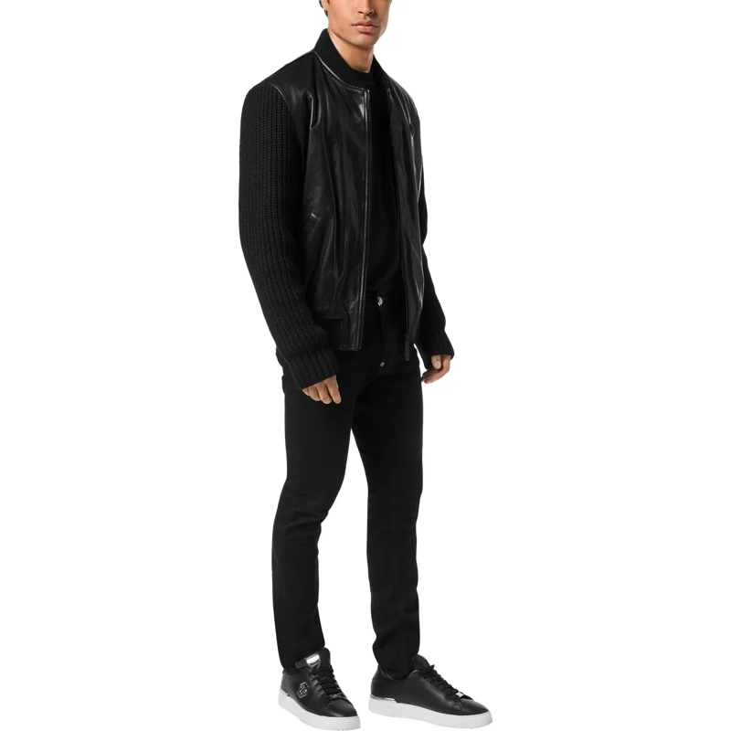 Philipp Plein Lederjacke Leather Bomber schwarz(Image 4)