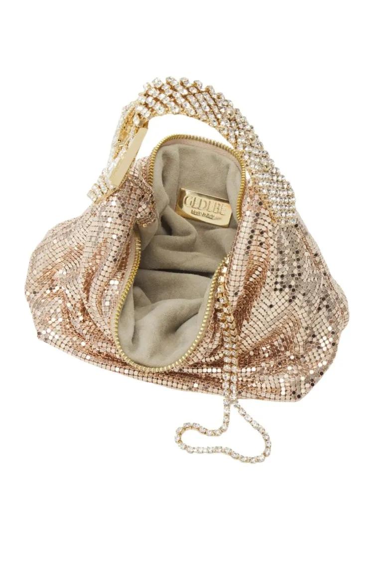 Gedebe Hobo bags Jill Metal Mesh Nude in beige