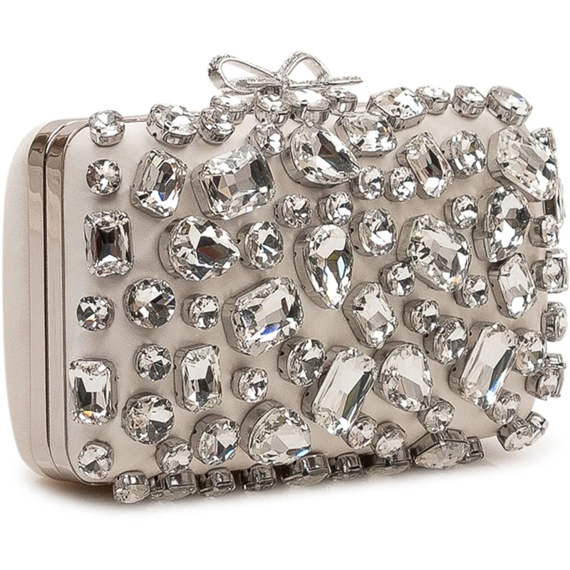 Self Portrait Clutch Clutch con Cristalli Applicati weiß(Image 3)