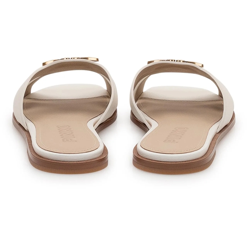 Pinko Slides Ciabatta in pelle con dettaglio metallico weiß(Image 3)