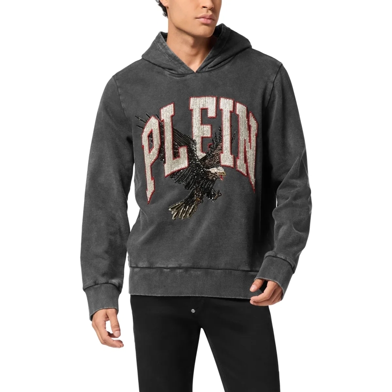 Philipp Plein Top Kapuzen-Sweatshirt Eagle schwarz(Image 3)