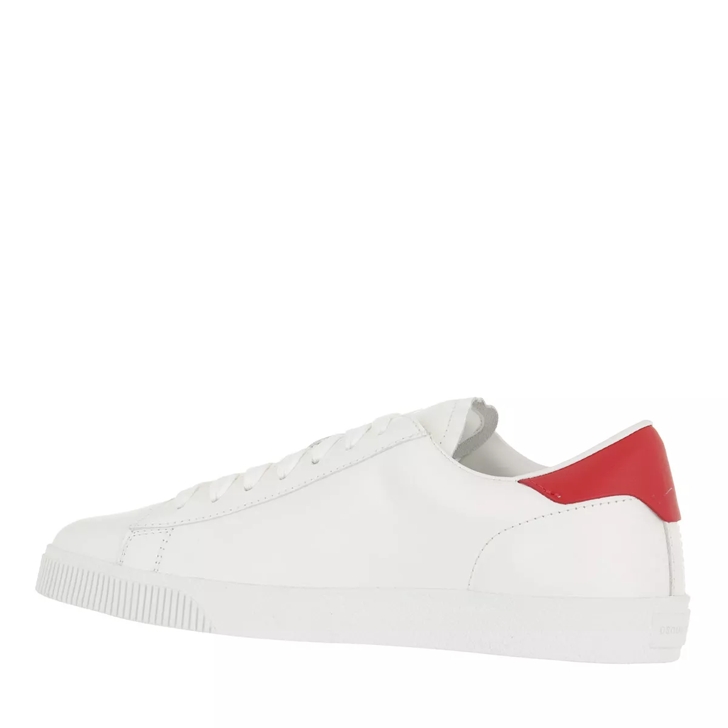 Mens red clearance and white sneakers